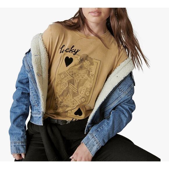 Lucky Brand Women’s Lucky You Card Classic Crew Size Medium - Picture 9 of 9